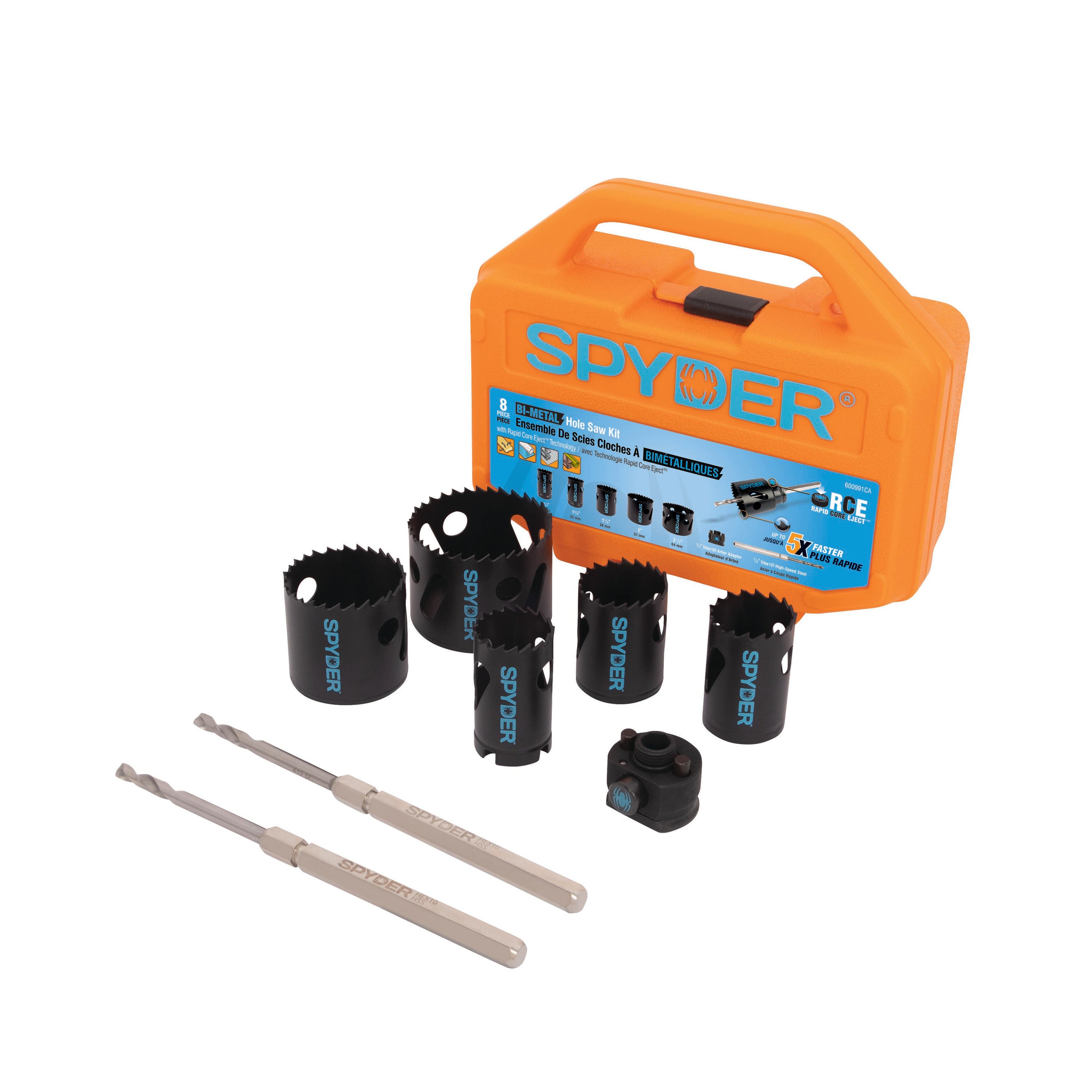 8-Piece Bi-Metal Hole Saw Kit (1-1/4, 1-3/8, 1-1/2, 2, 2-1/2") Rapid Core Eject® Bi-Metal
