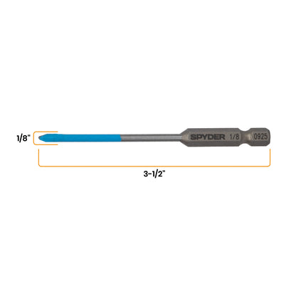 1/8" x 3.5" Quick-Release Hex Shank Carbide-Tipped Glass & Tile Drill Bit