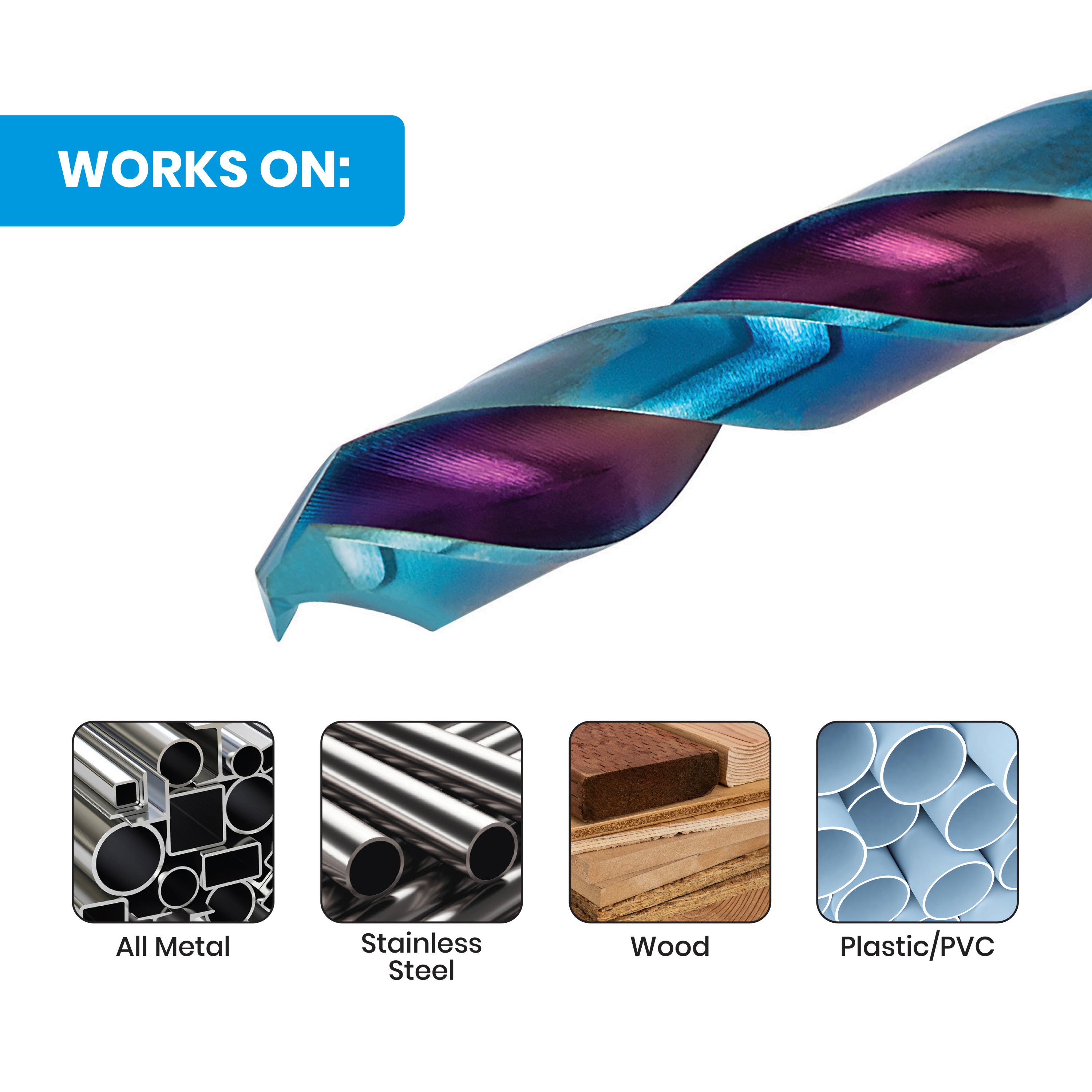 21/64"  Hex Shank Drill Bit Mach-Blue®