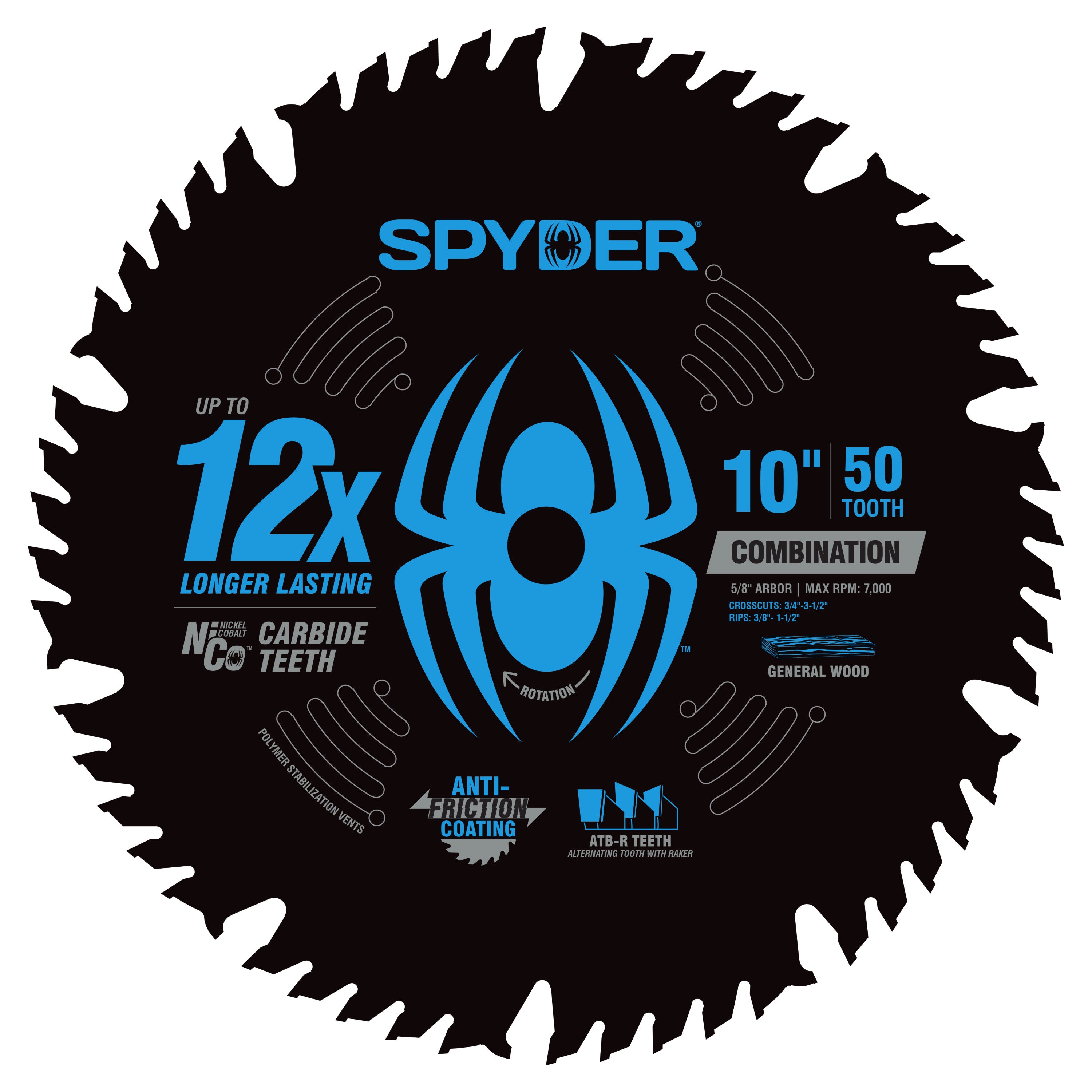 10" 50-Tooth Combination Circular Saw Blade Tarantula™