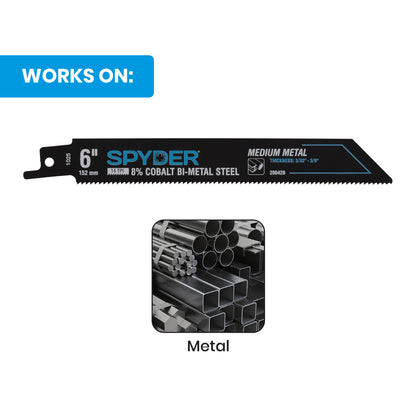 6" 14 TPI Metal Cutting Bi-Metal Reciprocating Saw Blade Black Series™
