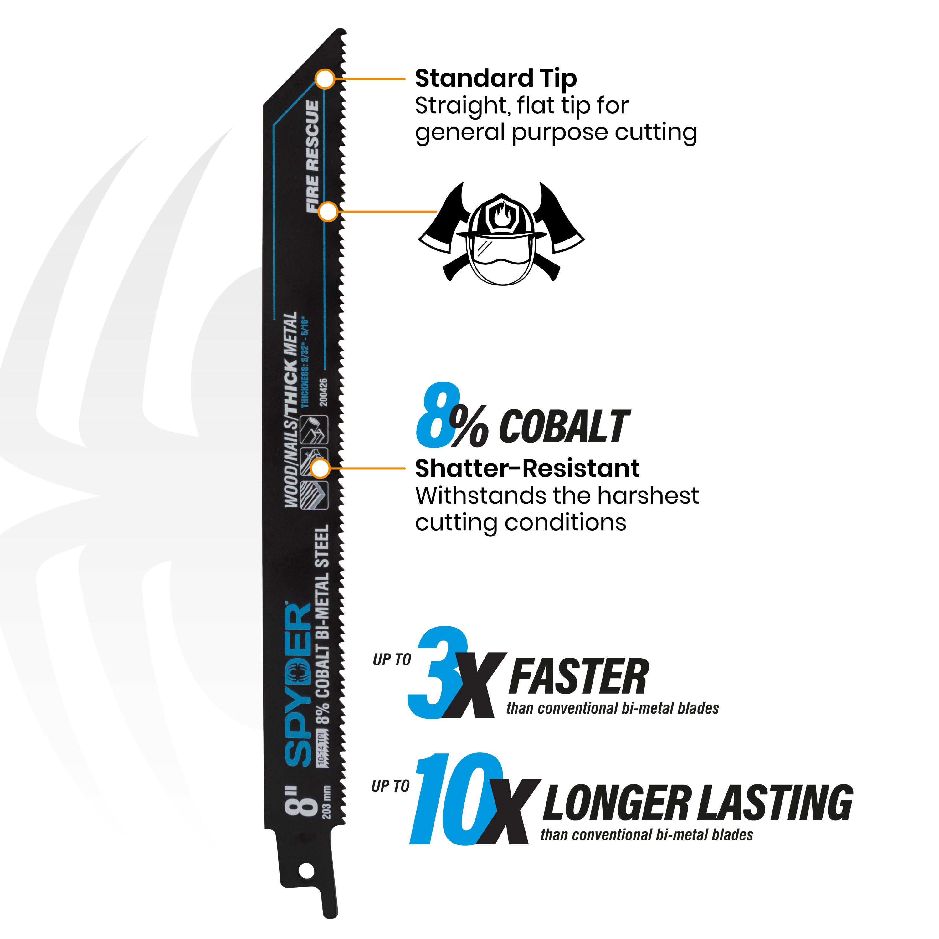 6" 10-14 TPI Bi-Metal Fire Rescue Reciprocating Saw Blade Black Series™