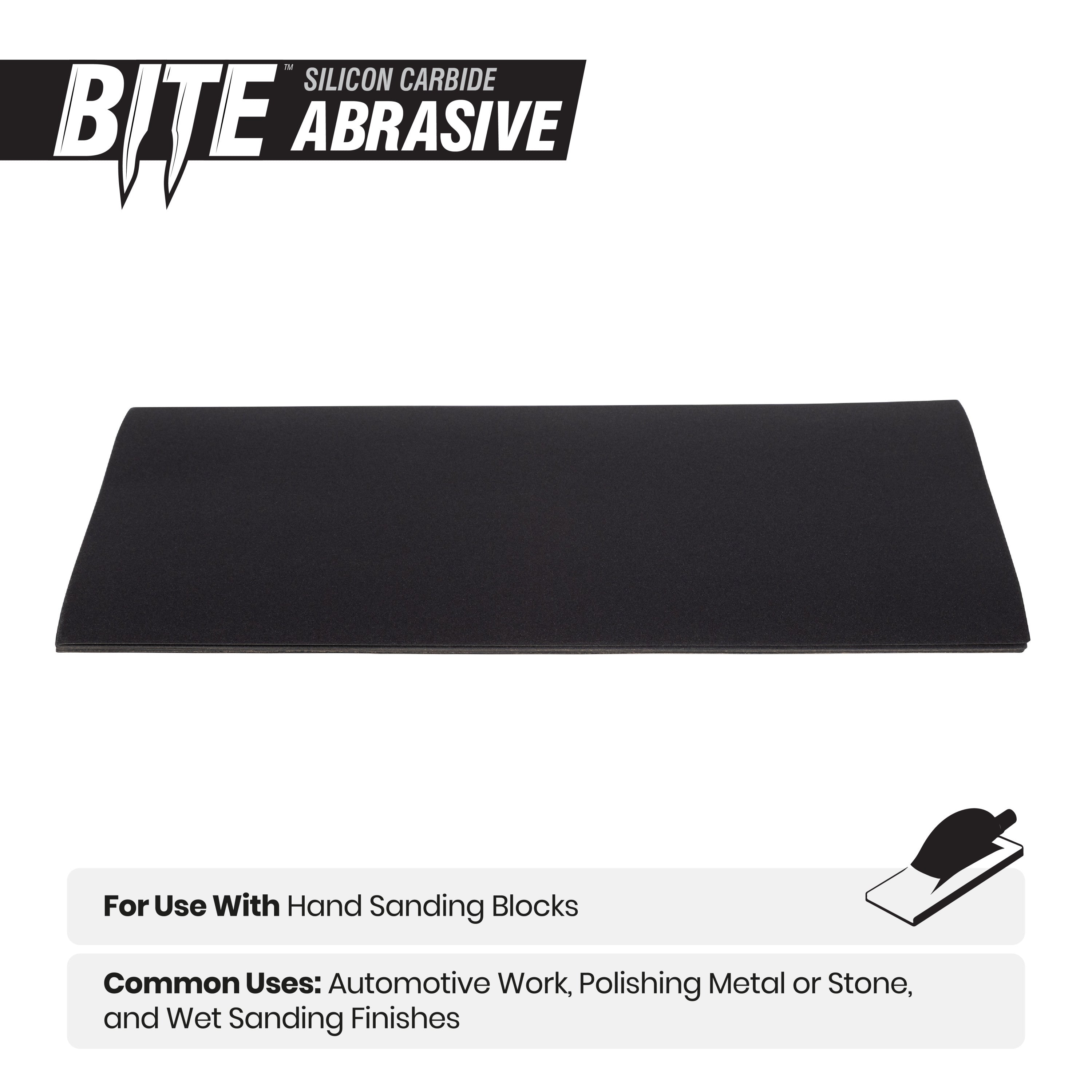 3-2/3" x 9" 1500 Grit Silicon Carbide Wet/Dry Sandpaper Sheets (10-Pack)