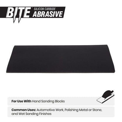 3-2/3" x 9" 1500 Grit Silicon Carbide Wet/Dry Sandpaper Sheets (10-Pack)