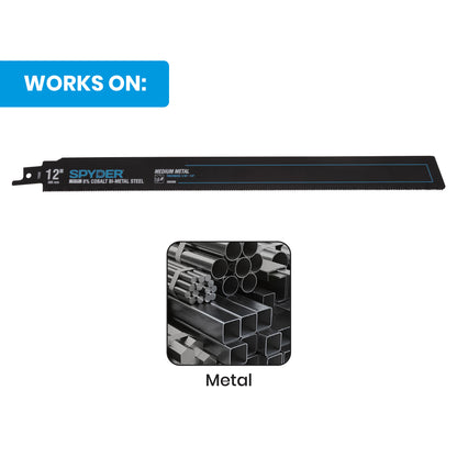 12" 18 TPI Extreme Metal Cutting Bi-Metal Reciprocating Saw Blade Black Series™