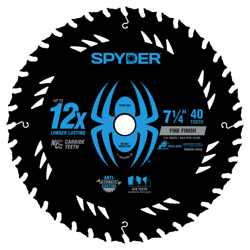 Spyder thick kerf circular saw blade on a white background