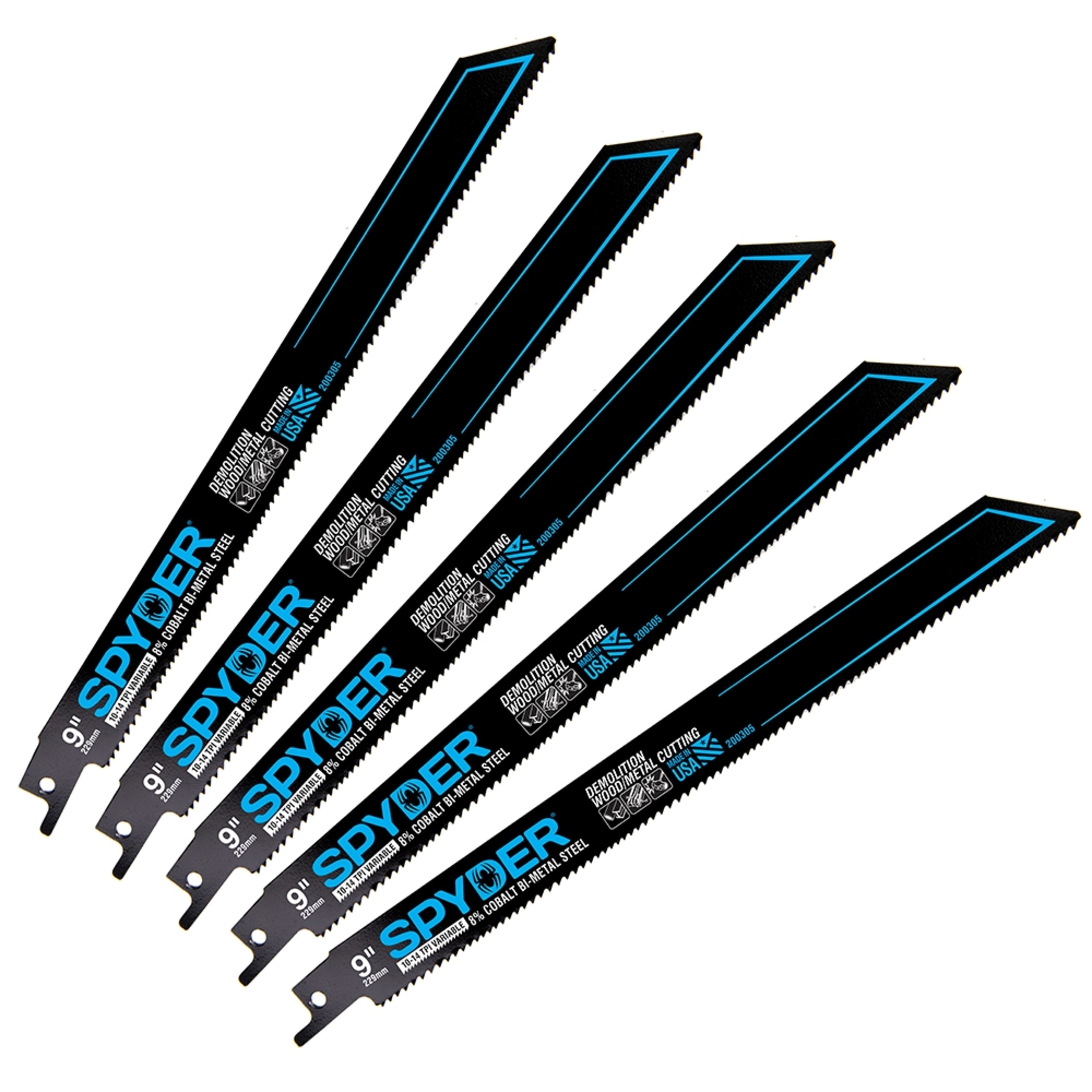 Hojas de sierra recíproca Black Series™ de 9" y 10/14 TPI para corte de metal (paquete de 5)