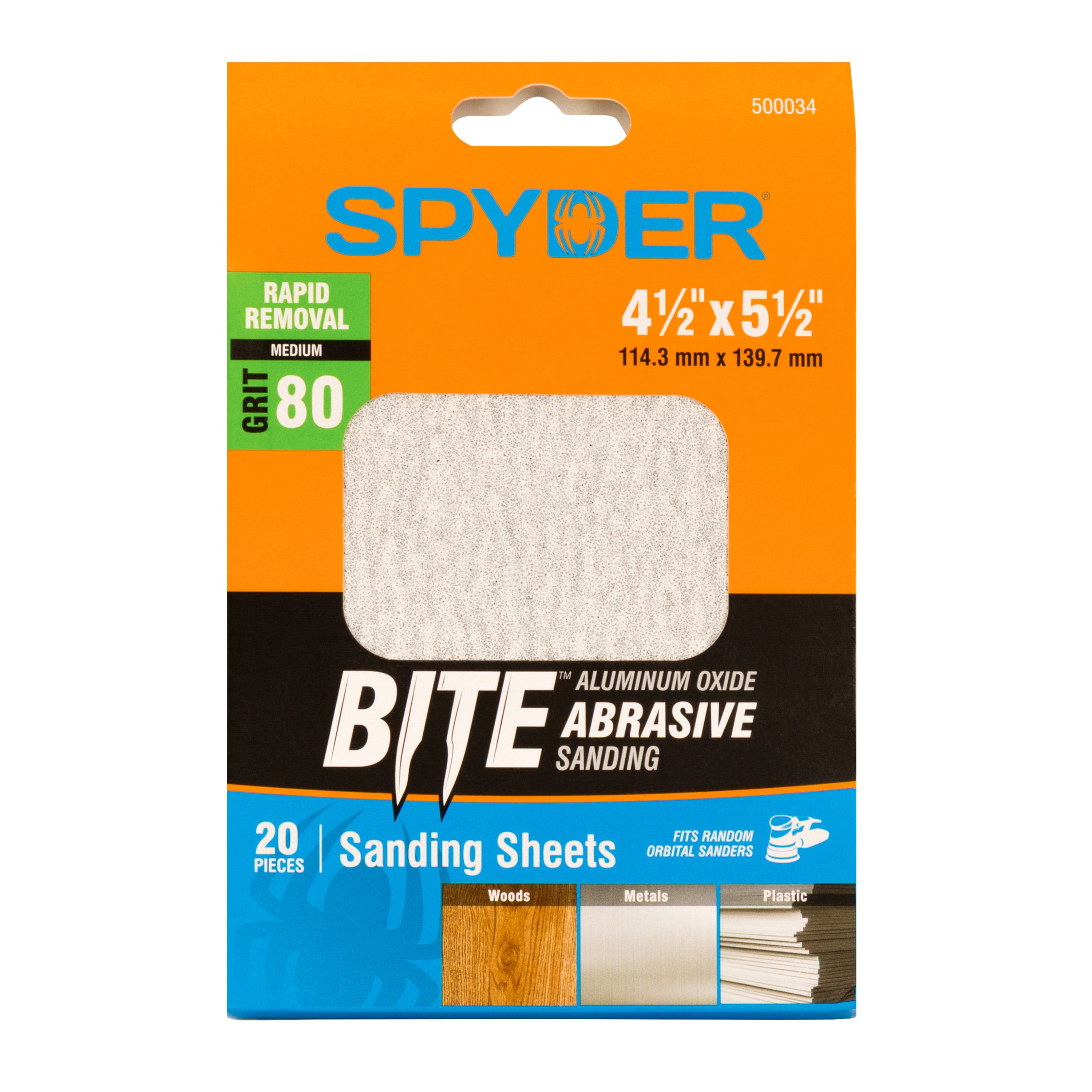 4.5" x 5.5" 80 Grit Aluminum Oxide Sanding Sheets (20-Pack)