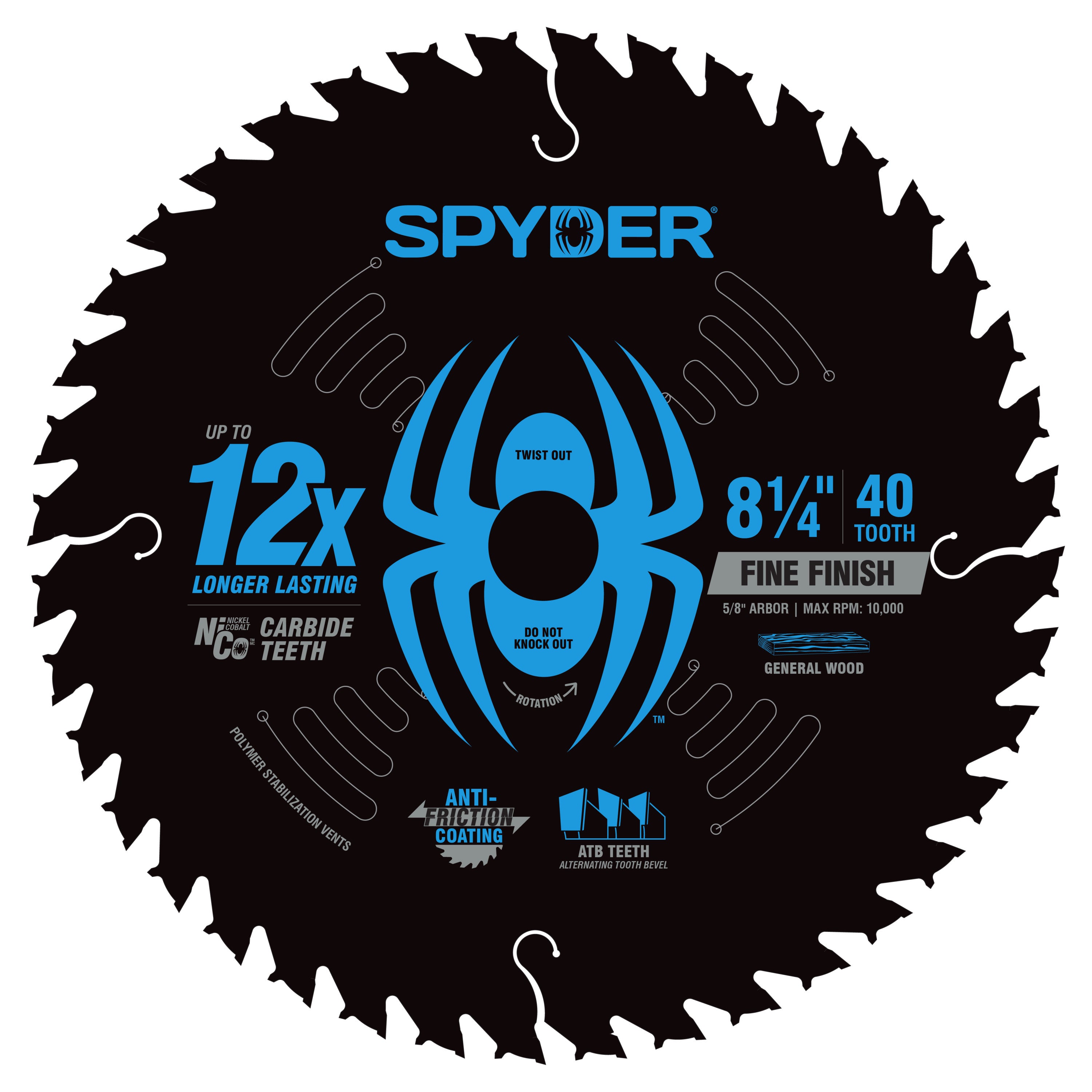 8-1/4" 40-Tooth TCT Fine Circular Saw Blade Tarantula™