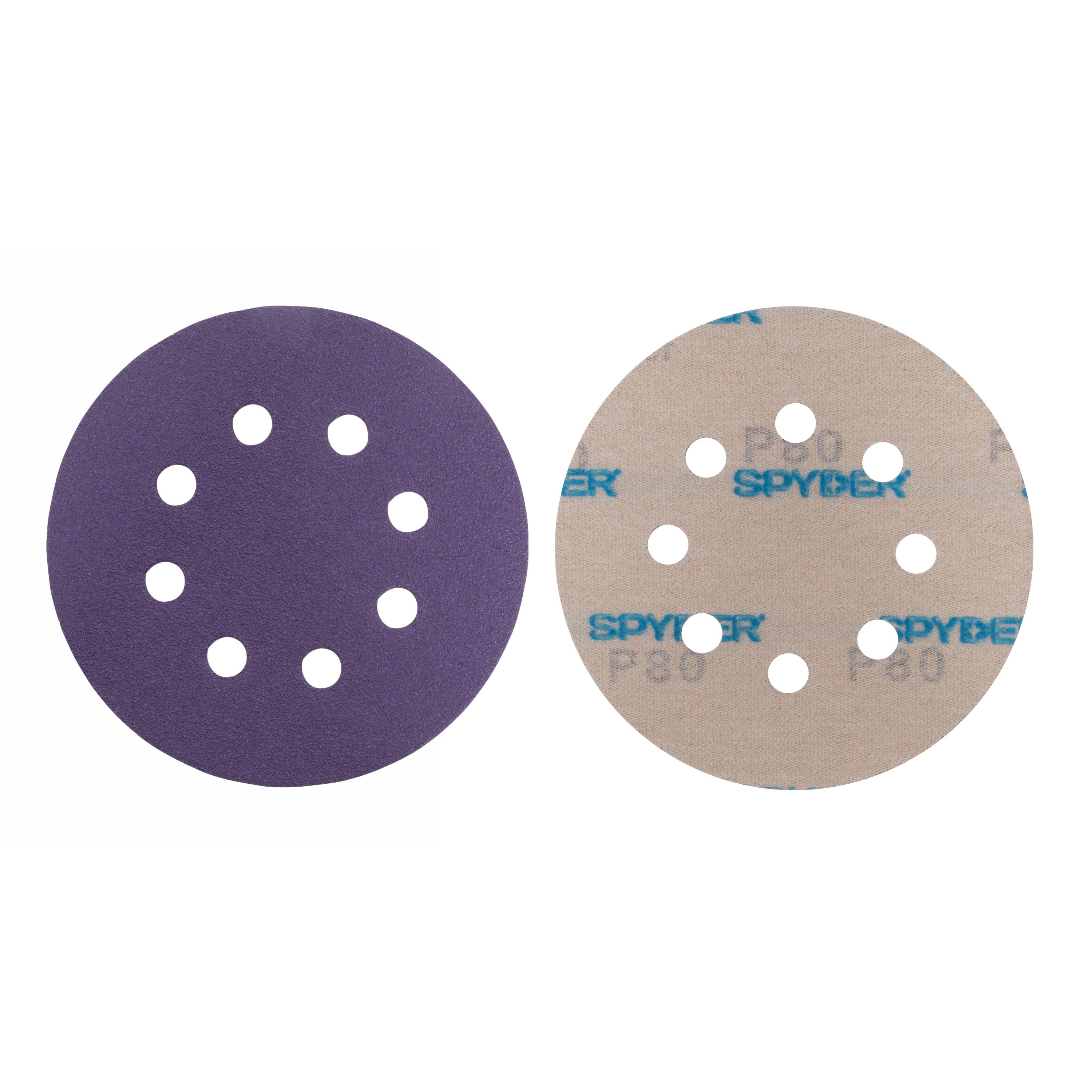 5" x 8-Hole 80 Grit Ceramic with Stearate Sanding Discs (15-Pack)