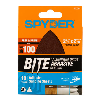 2-7/8" x 2-7/8" 100 Grit Aluminum Oxide Adhesive Detail Sanding Sheets (10-Pack)