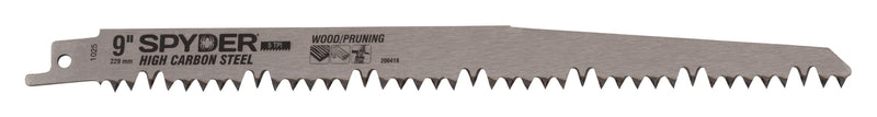 9-Inch Reciprocating Saw blade with 'Spyder' branding on a white background