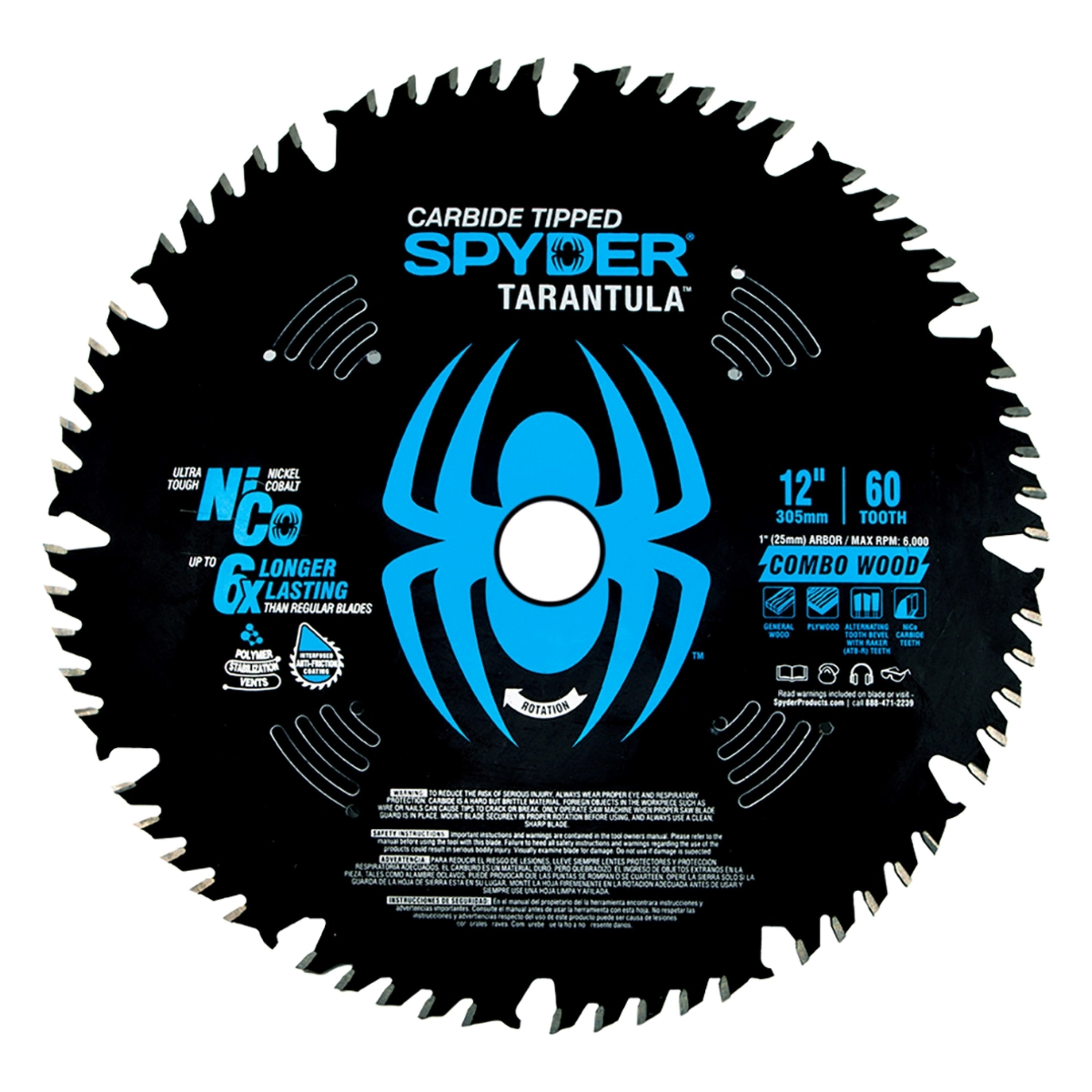 10" 60-Tooth Combination TCT Circular Saw Blade Tarantula™