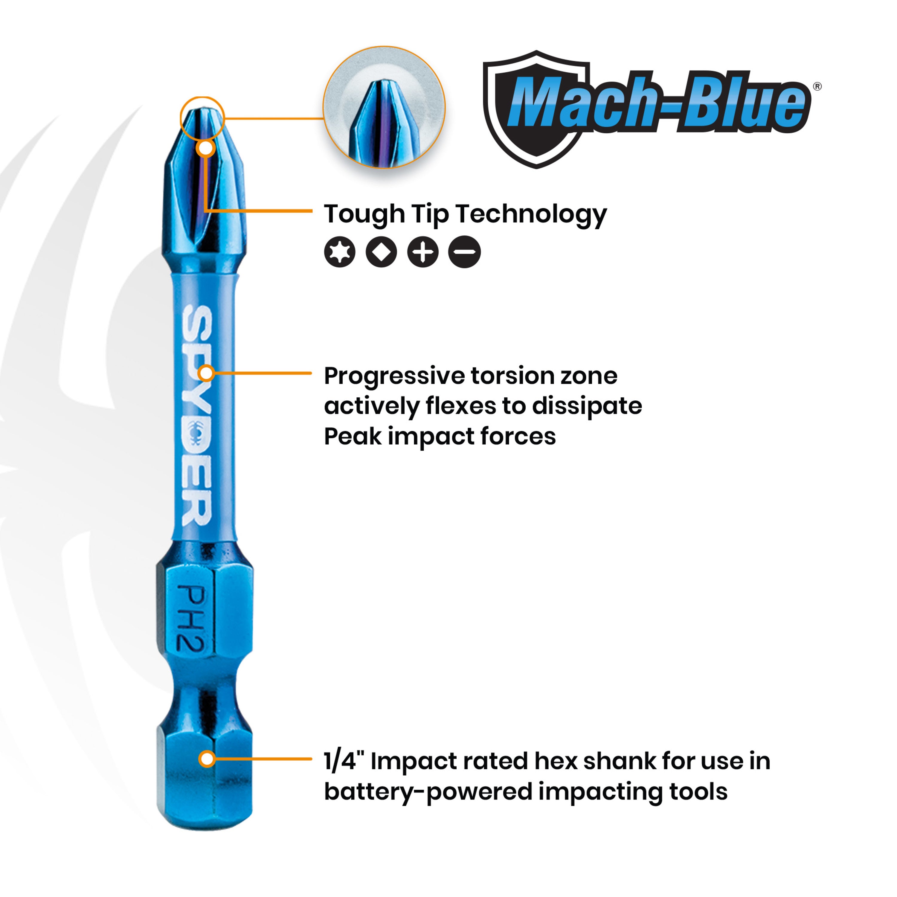 3-1/2" T10 Impact Driver Bit (2-Pack) Mach-Blue™