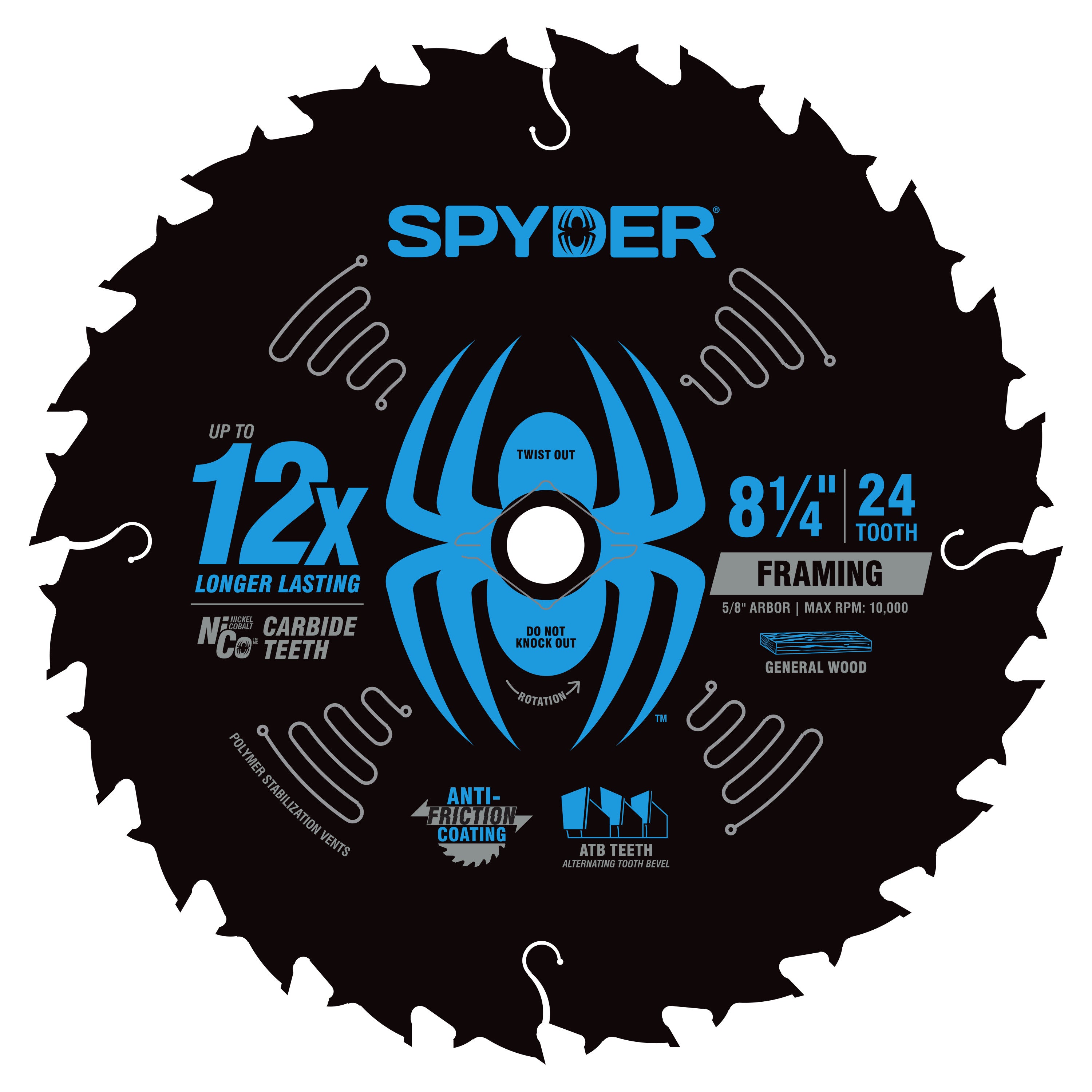 8-1/4" 24-Tooth TCT Framing Circular Saw Blade Tarantula™