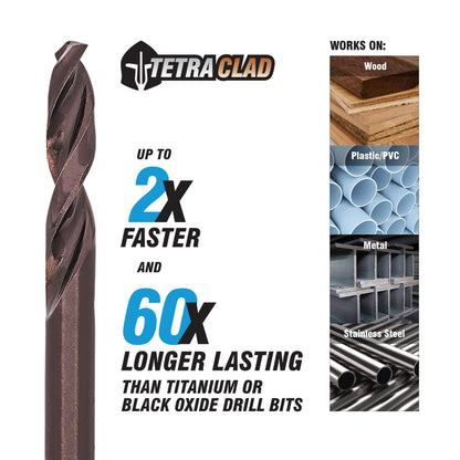 1/8" Hex Shank Drill Bit (2-Pack) TetraClad™