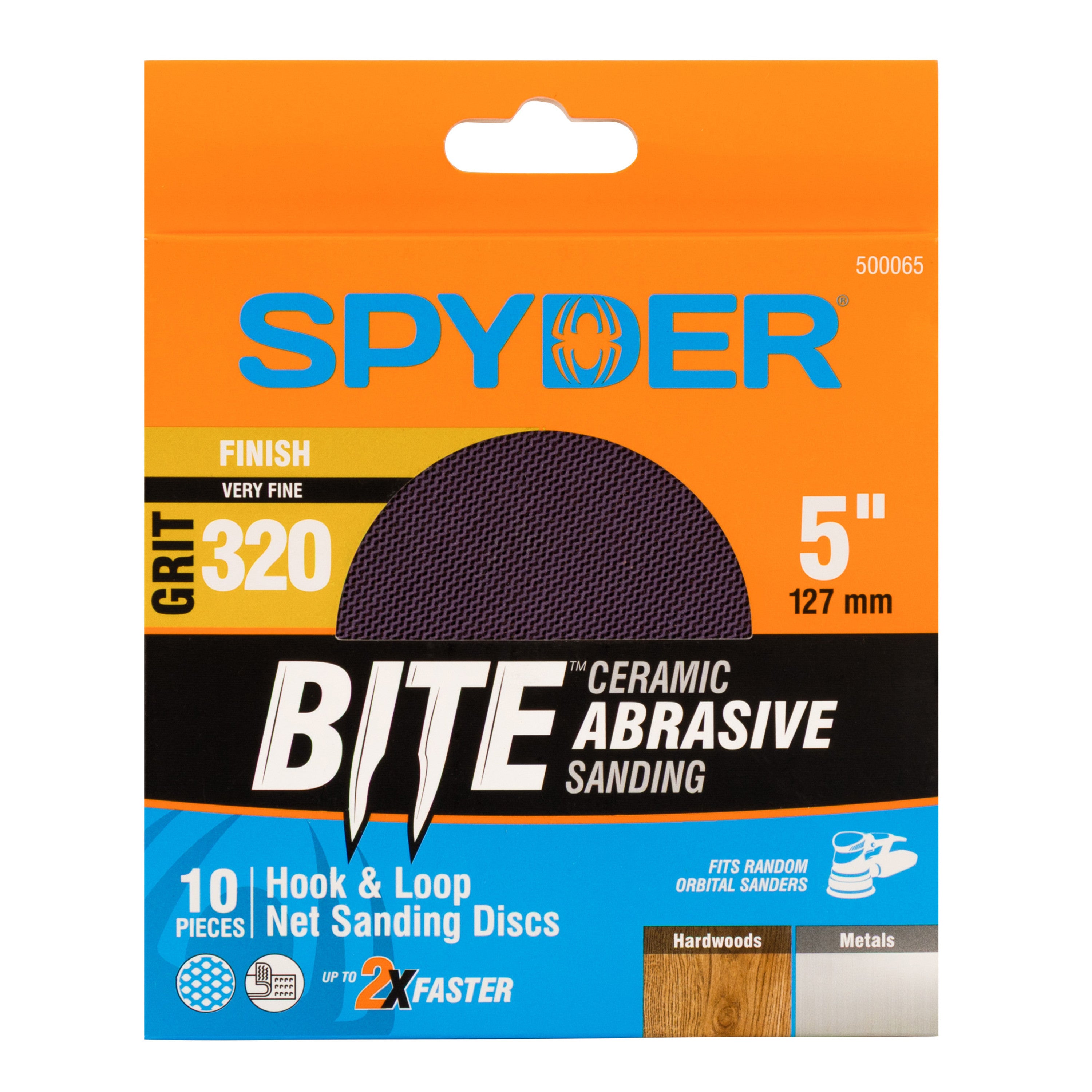 5" 320 Grit Ceramic Net Hook & Loop Sanding Discs (10-Pack) Bite