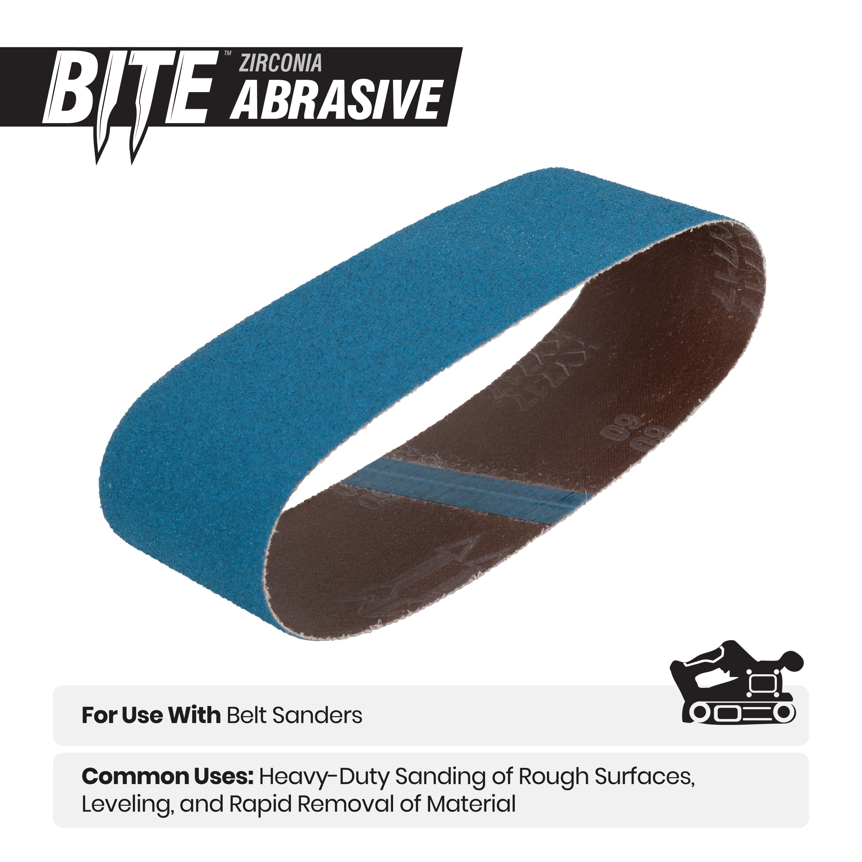 3" x 21" 40 Grit Zirconia Tape Joint Sanding Belt (2-Pack)
