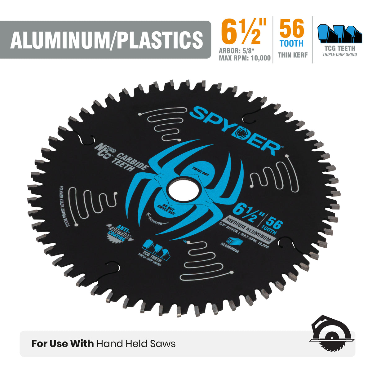 6-1/2" 56-Tooth Saw Blade for Medium Aluminum