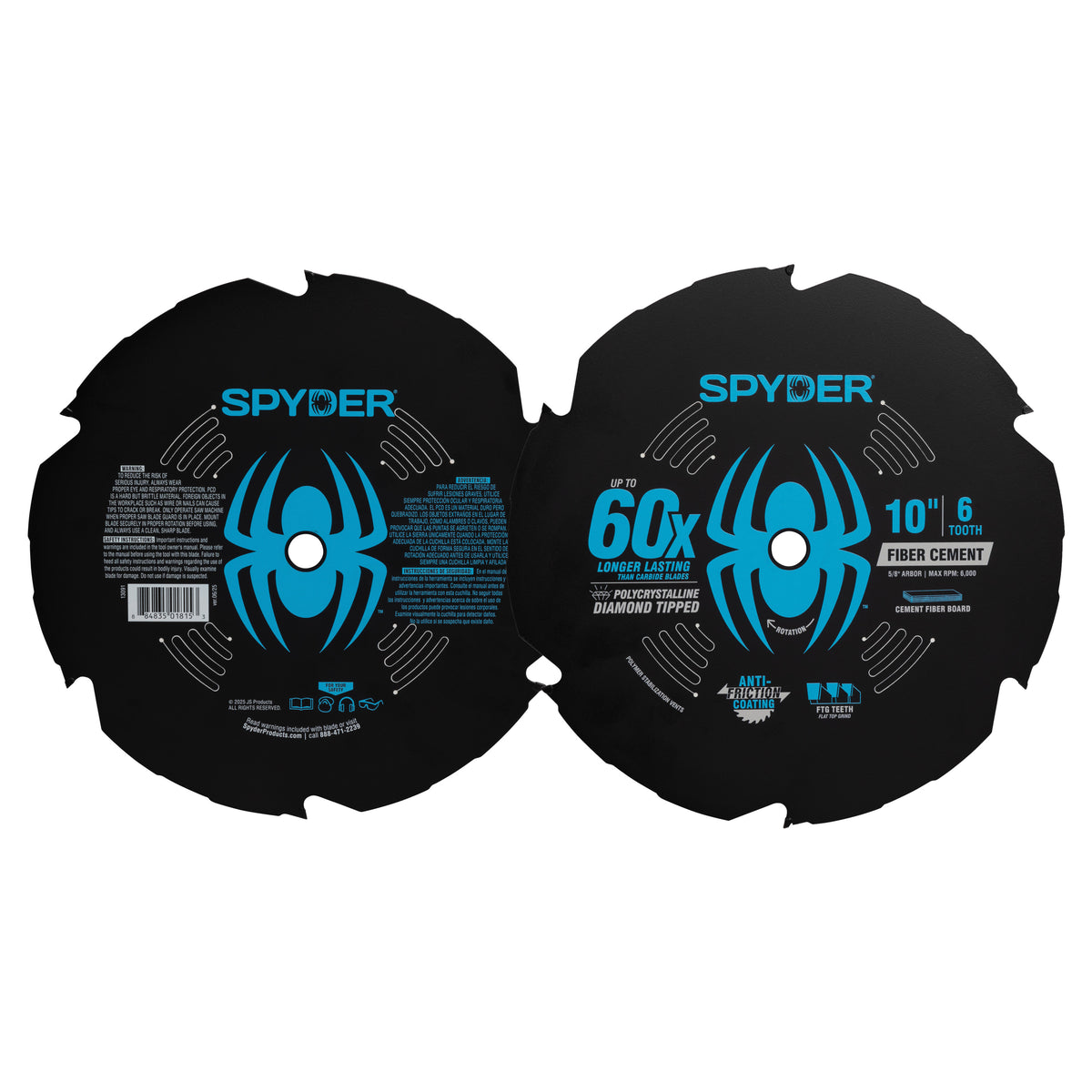 10" 6-Tooth Diamond-Tipped Saw Blade for Fiber Cement