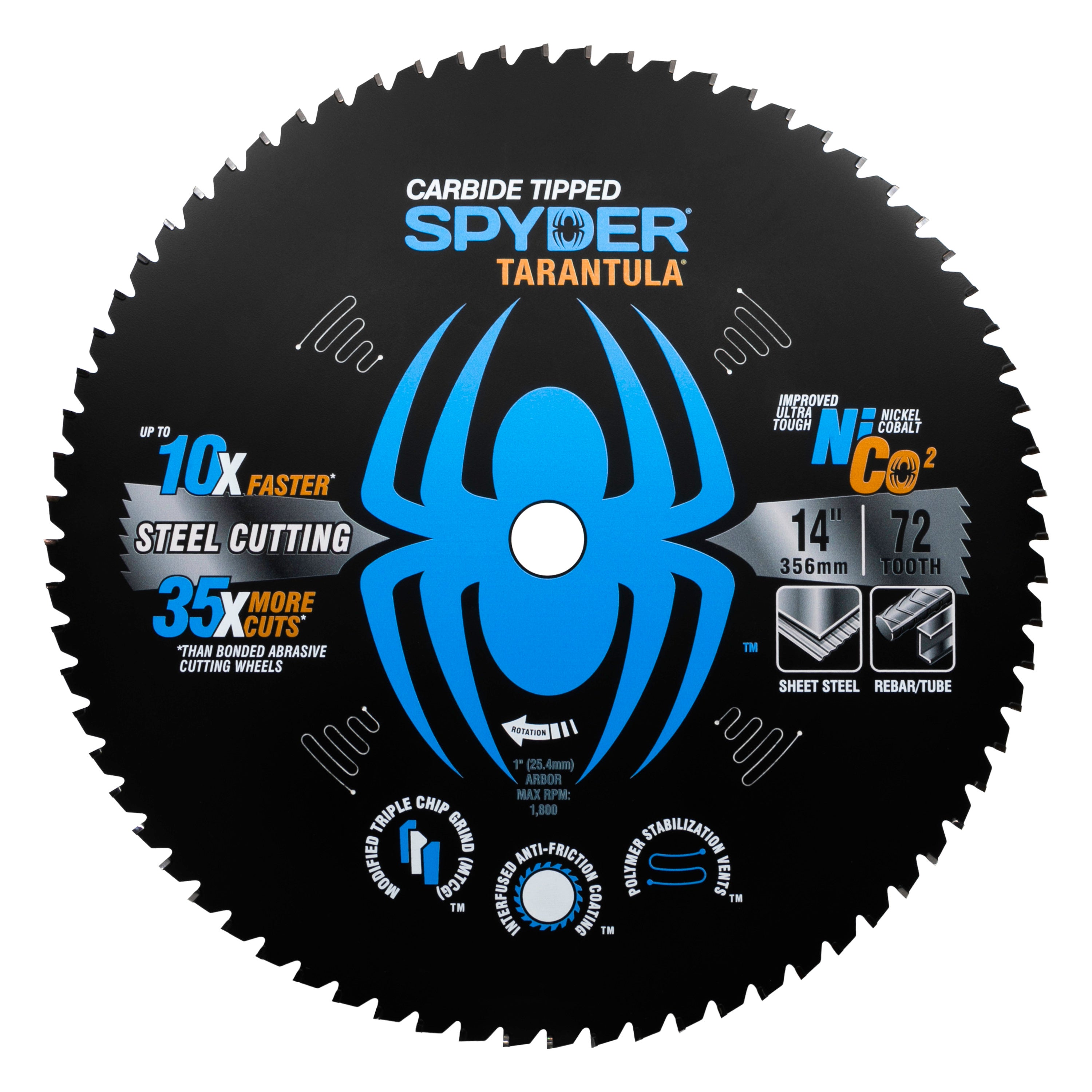 14" 72-Tooth TCT Steel Cutting Circular Saw Blade Tarantula™