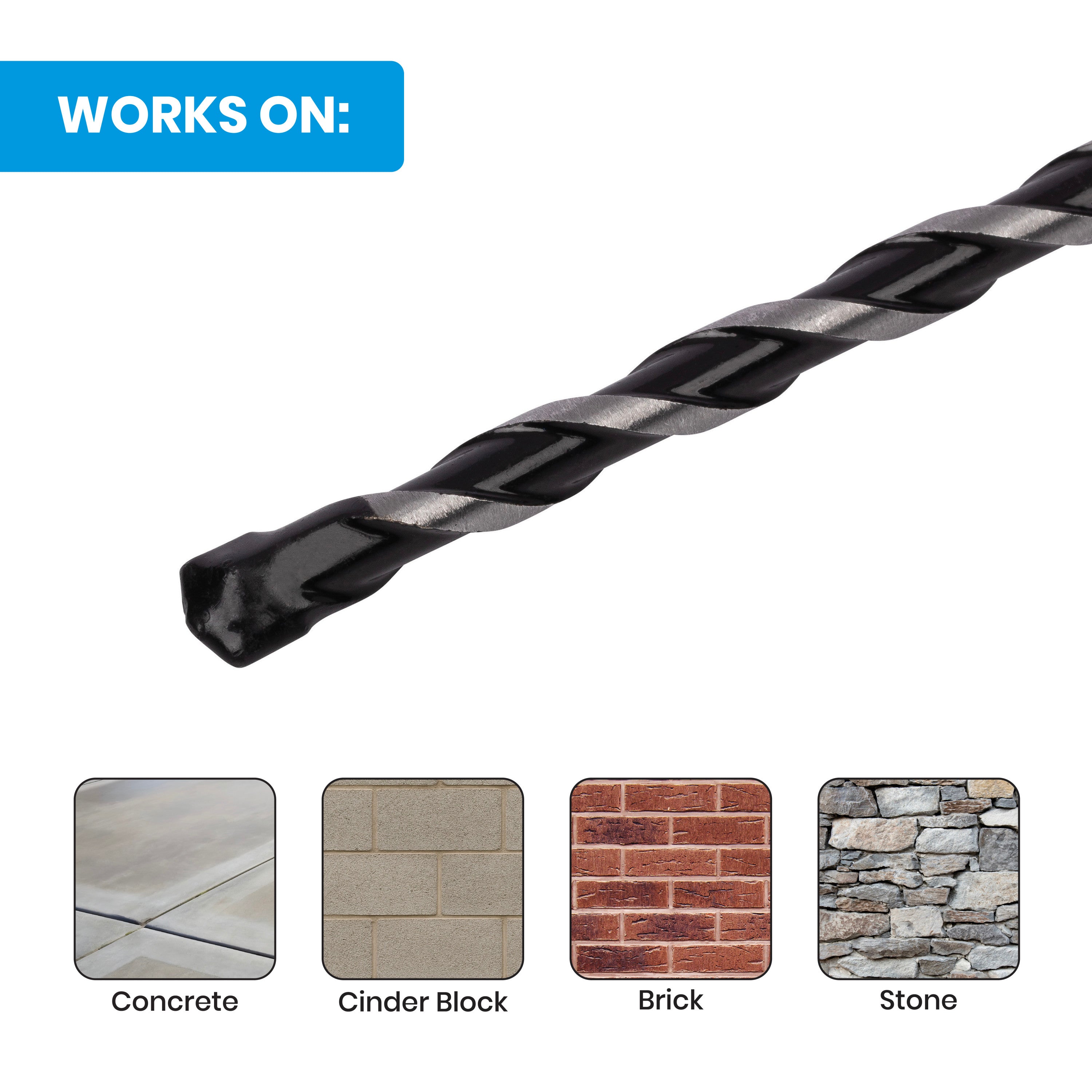 7/32" x 6" Impact Shank Hammer Drill Bit