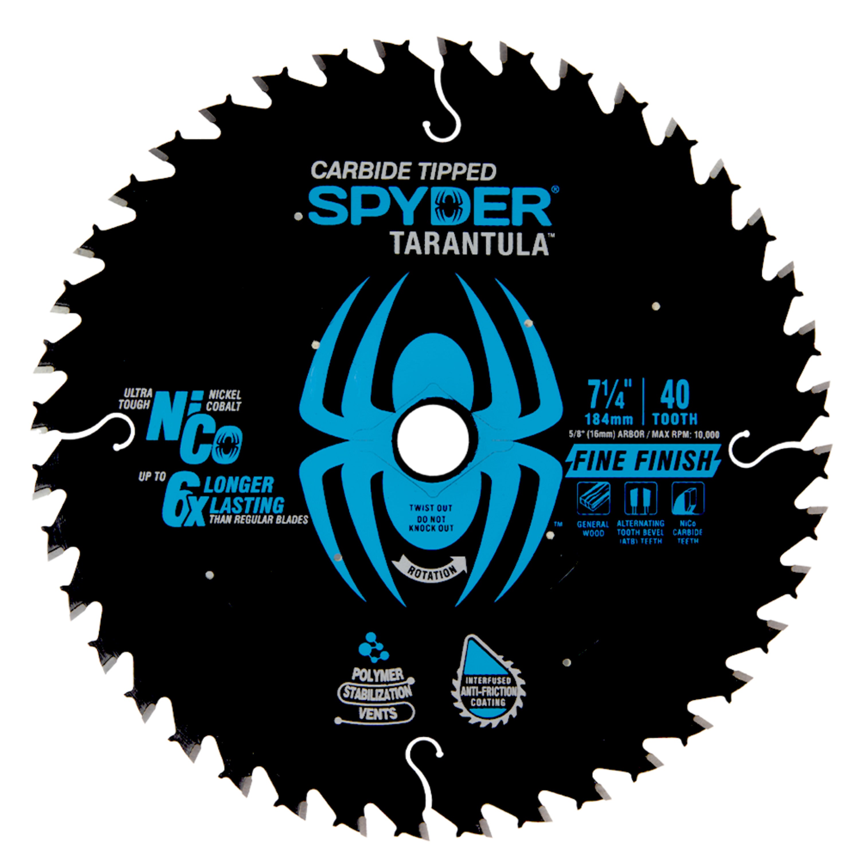 7-1/4" 40-Tooth TCT Fine Circular Saw Blade Tarantula™