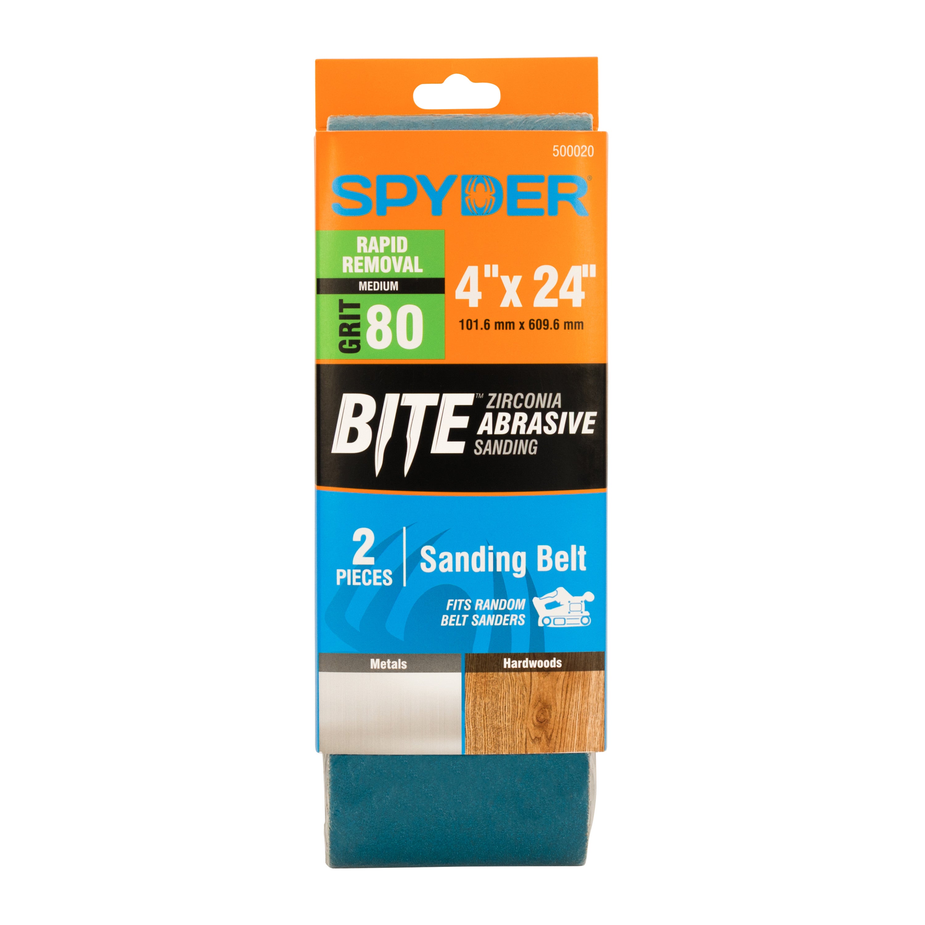 4" x 24" 80 Grit Zirconia Tape Joint Sanding Belt (2-Pack)