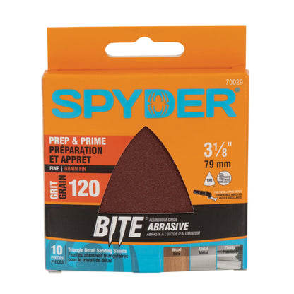 3-1/8" 120-Grit Aluminum Oxide Triangle Detail Sanding Sheets (10-Pack) Sanding