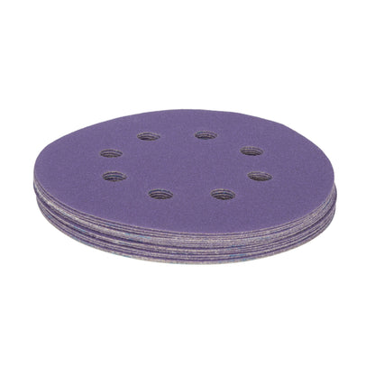 5" x 8-Hole 120 Grit Ceramic with Stearate Sanding Discs (15-Pack)