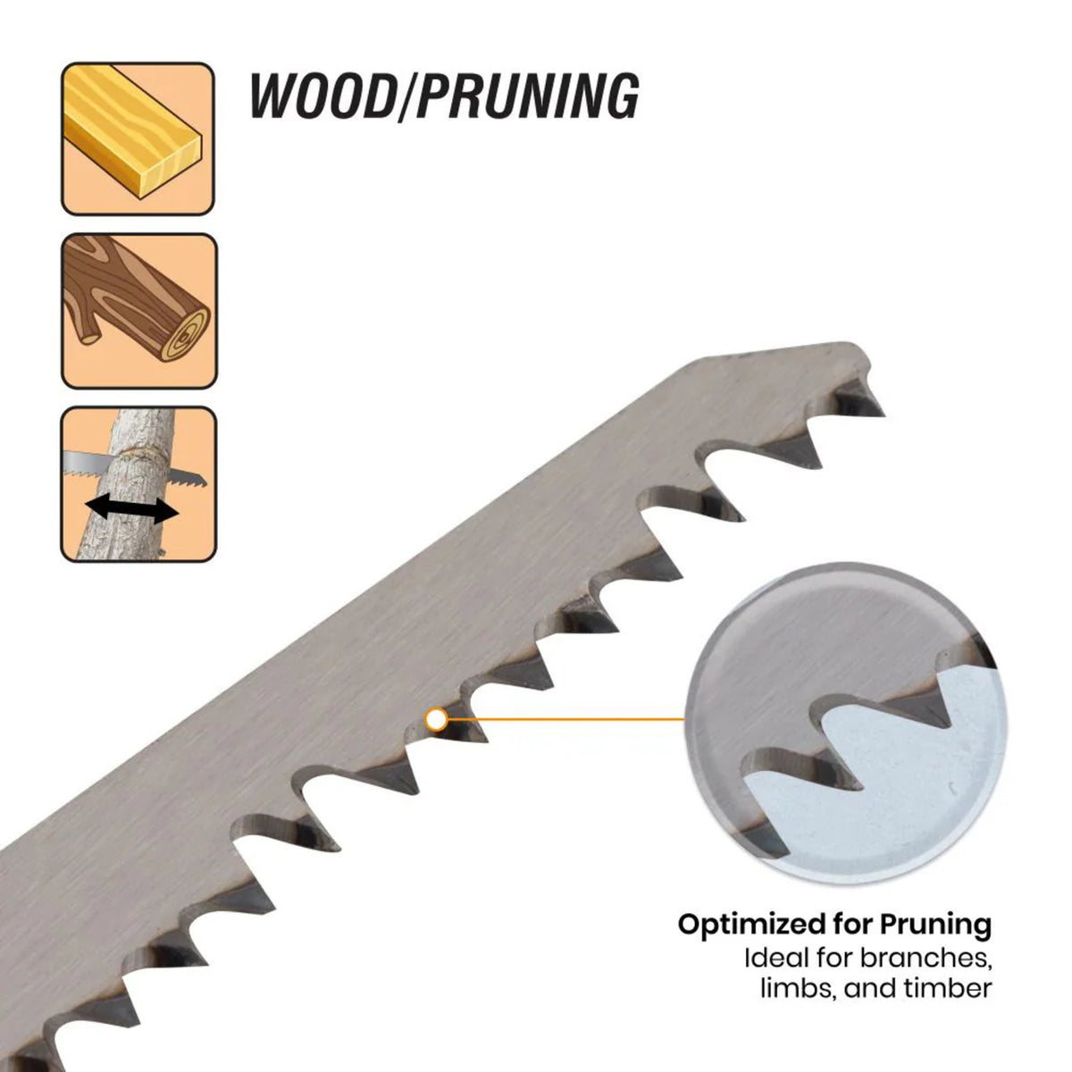 9" 5 TPI Fleam Ground HCS Pruning Reciprocating Saw Blade (5-Pack) HCS