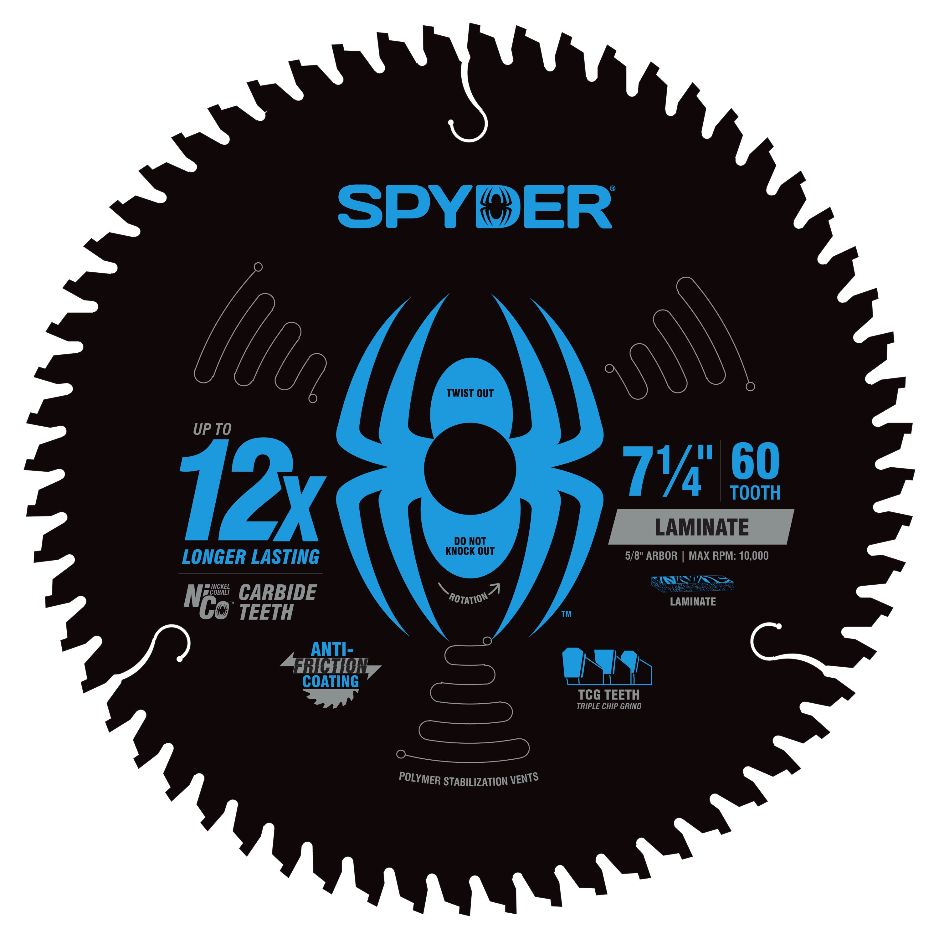 7-1/4" 60-Tooth Double-Sided Circular Saw Blade Tarantula™
