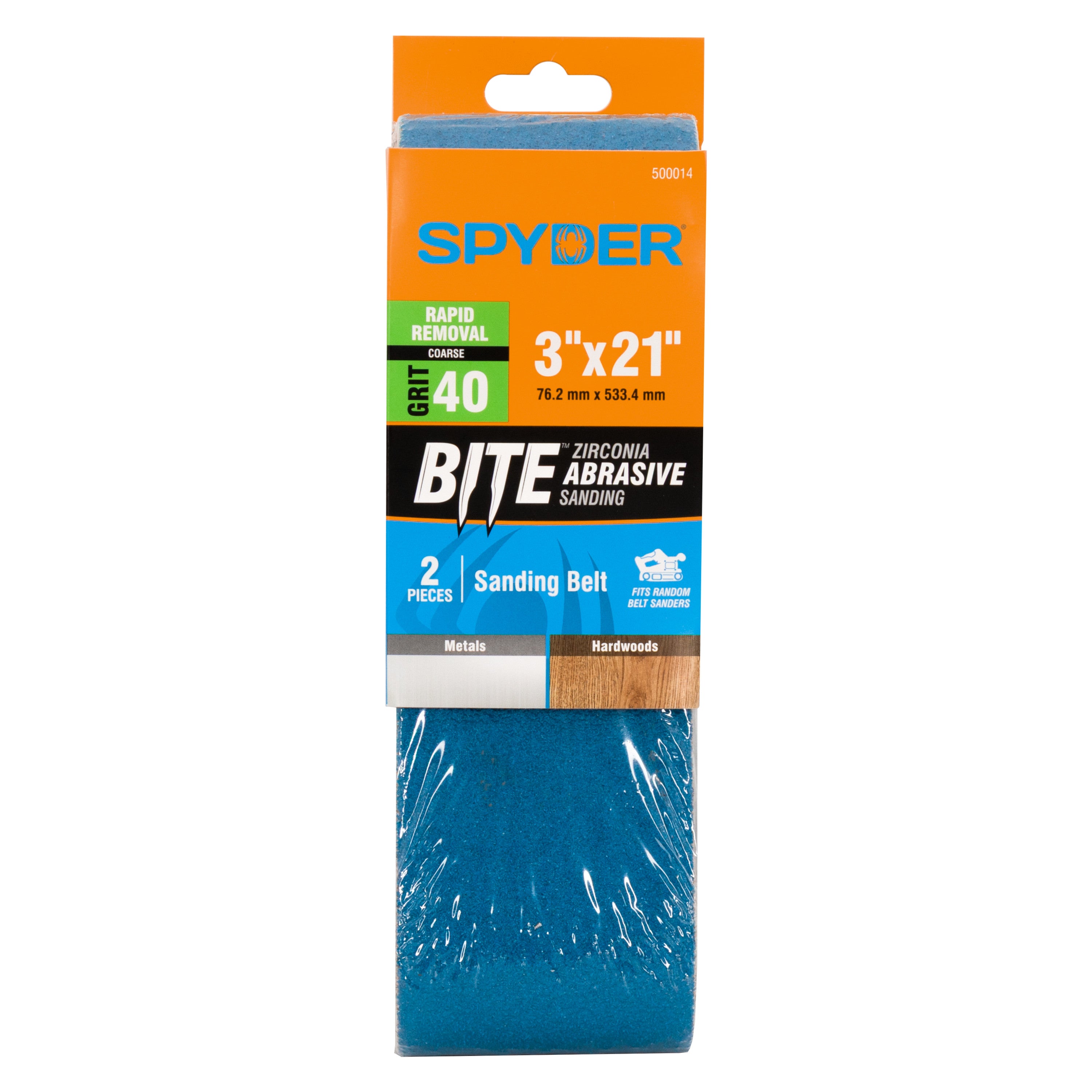3" x 21" 40 Grit Zirconia Tape Joint Sanding Belt (2-Pack)