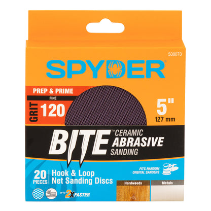 5" 120 Grit Ceramic Net Hook & Loop Sanding Discs (20-Pack)