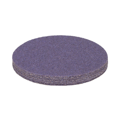 5" x No Hole 40 Grit Ceramic Pressure Sensitive Adhesive with Stearate Sanding Discs (10-Pack)