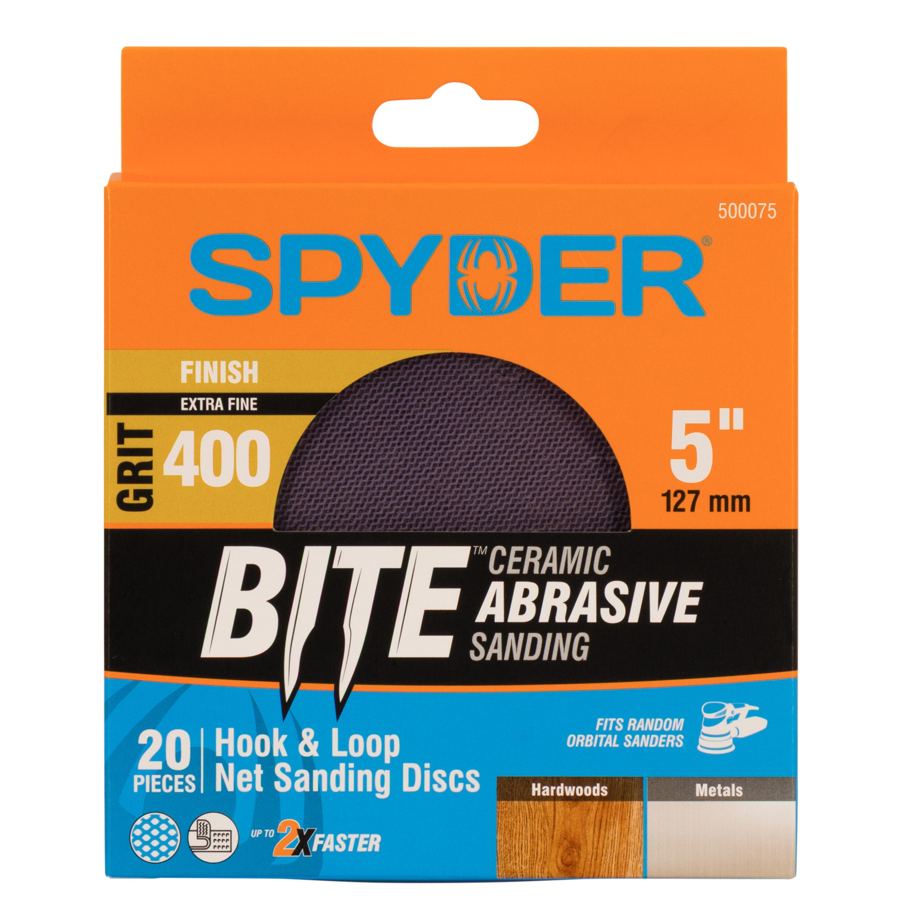 5" 400 Grit Ceramic Net Hook & Loop Sanding Discs (20-Pack) Bite