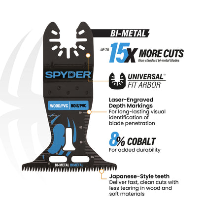 2-1/2" Universal Fit Bi-Metal Oscillating Blade for Clean Wood & PVC