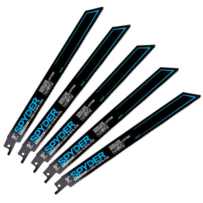9" 10-14 TPI Bi-Metal Metal Cutting Reciprocating Saw Blades (5-Pack) Black Series™