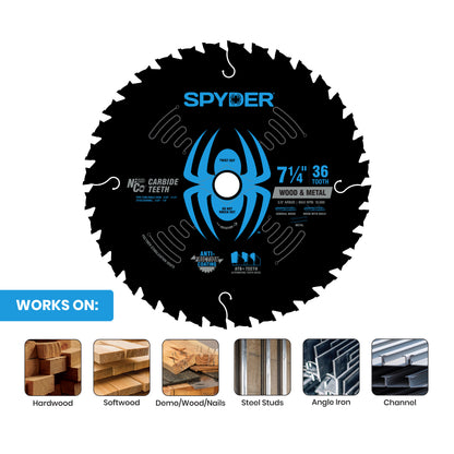 7-1/4" 36-Tooth Saw Blade for Wood & Metal
