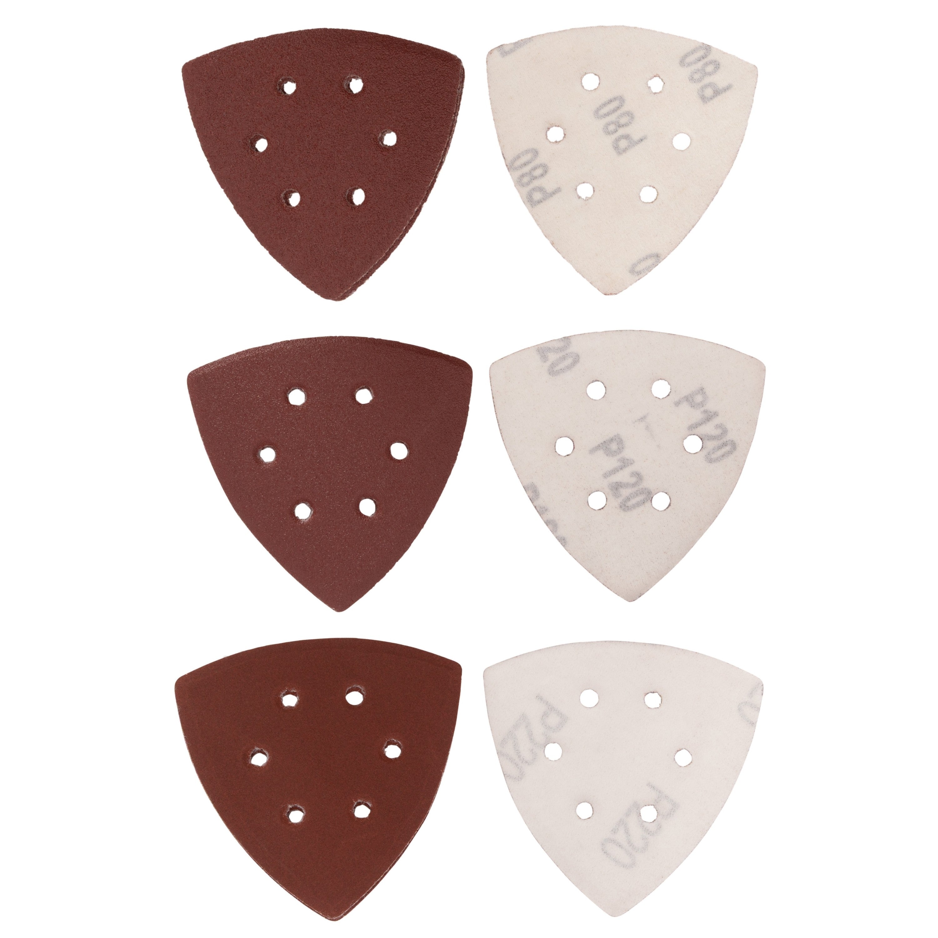 3-5/8" Assorted Aluminum Oxide Triangle Detail Sanding Sheet Set (80-220 Grit) (12pc) Sanding