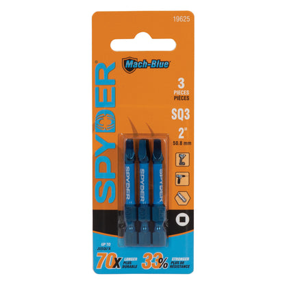 2" SQ3 x 2" Driver Bit (3-Pack) Mach-Blue®