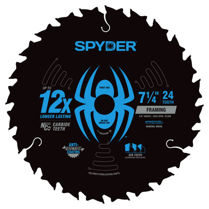 7-1/4" 24-Tooth TCT Framing Circular Saw Blade (3-Pack) Tarantula™
