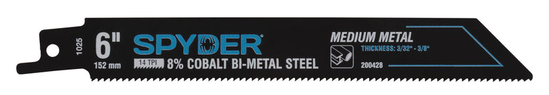 Spyder 6-inch reciprocating saw blade on a white background