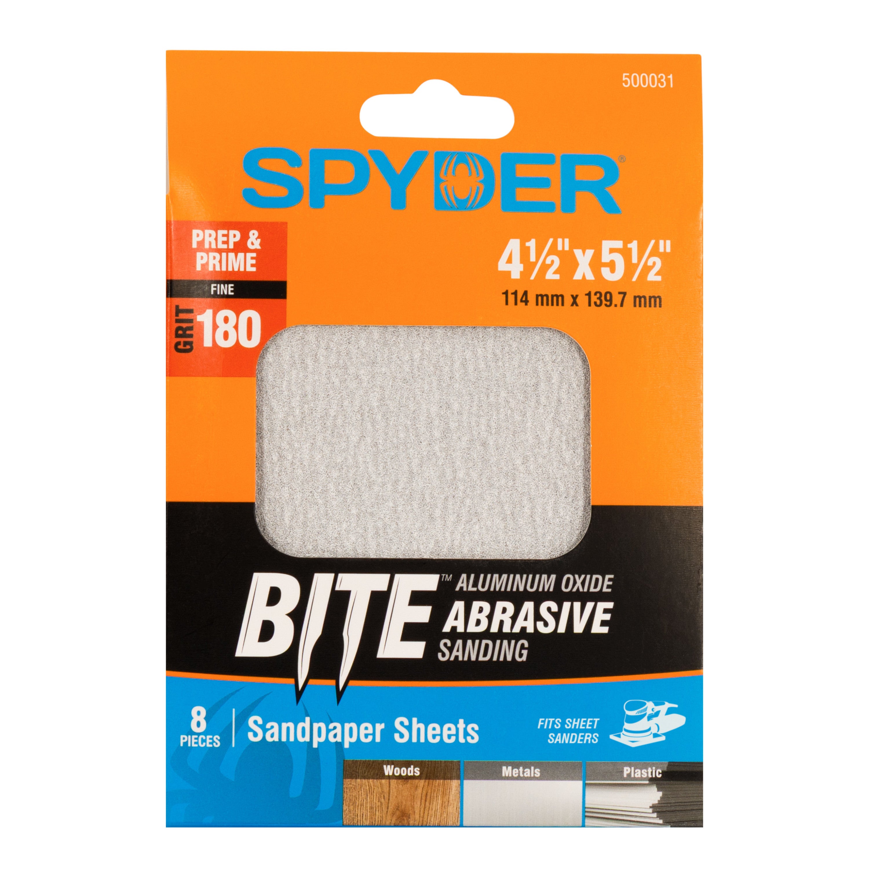 4.5" x 5.5" 180 Grit Aluminum Oxide with Stearate Sandpaper Sheets (8-Pack)