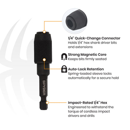 2" 1/4" Hex Quick Connect Driver Bit Extension
