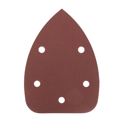 3-3/4" x 5-1/4" x 5-Hole 220 Grit Aluminum Oxide Hook & Loop Detail Sanding Sheets (15-Pack)