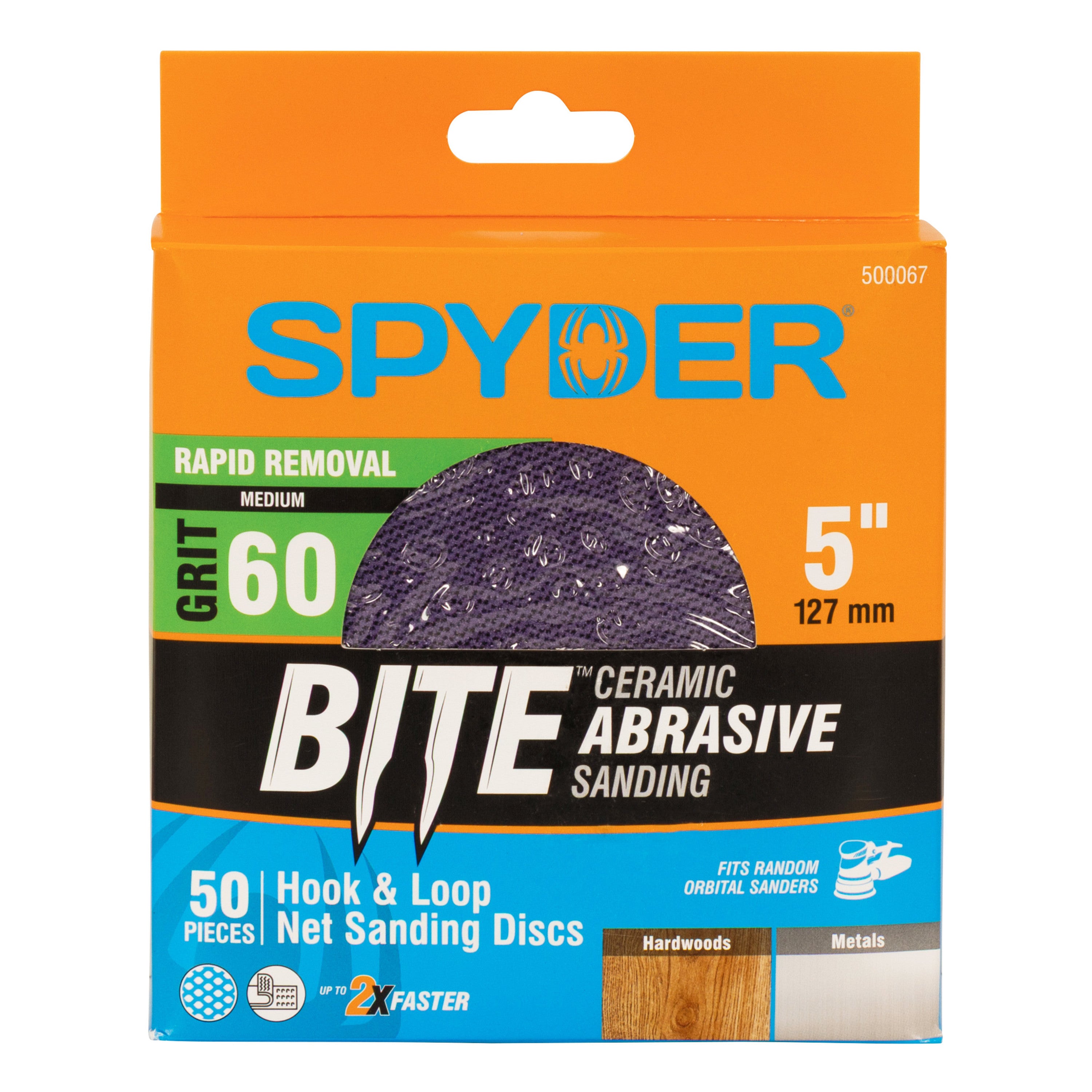 5" 60 Grit Ceramic Net Hook & Loop Sanding Discs (50-Pack)