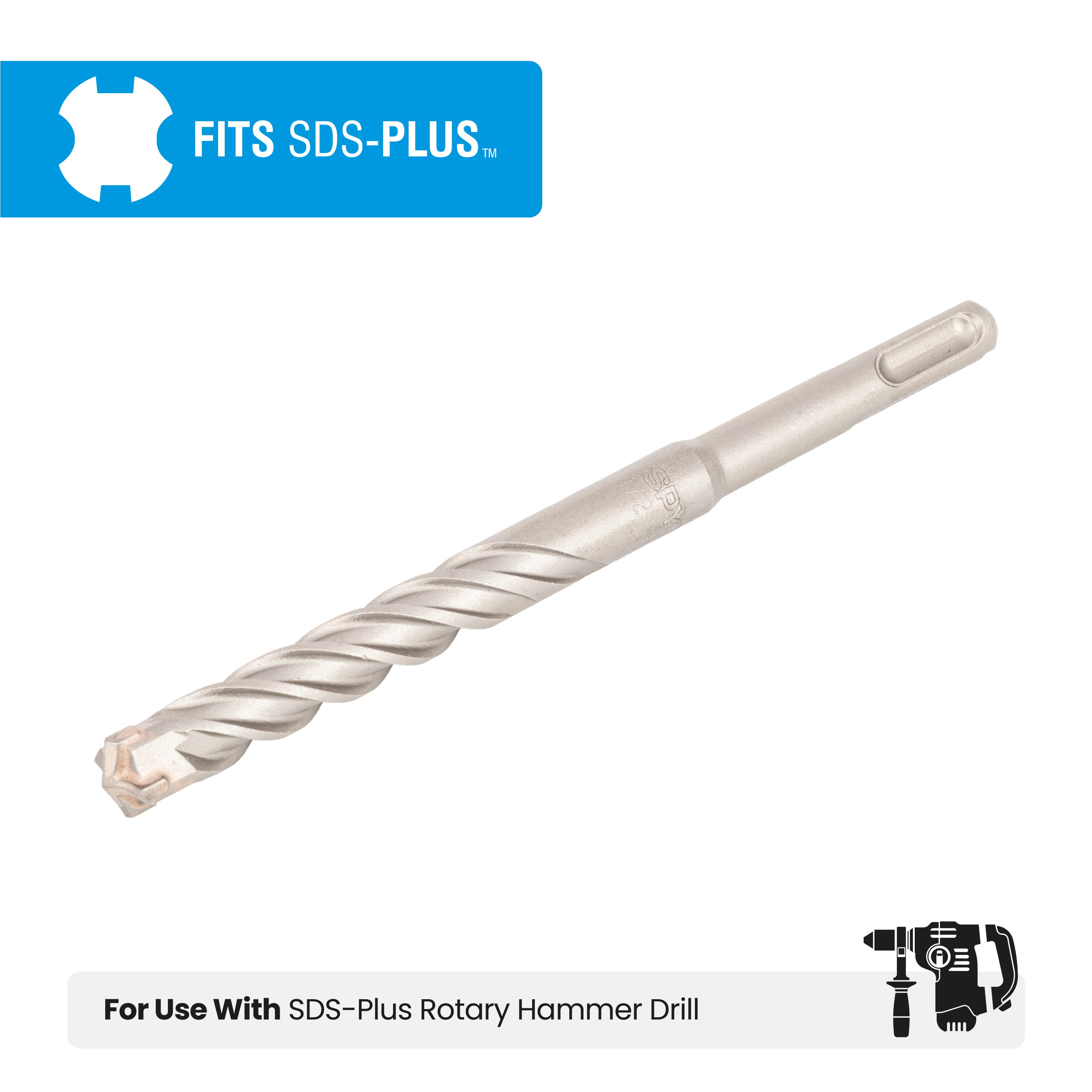 1/2" x 6" SDS-Plus 4-Cutter Carbide-Tipped Rotary Hammer Drill Bit