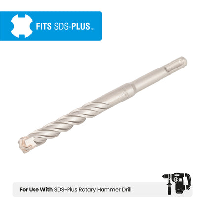 1/2" x 6" SDS-Plus 4-Cutter Carbide-Tipped Rotary Hammer Drill Bit