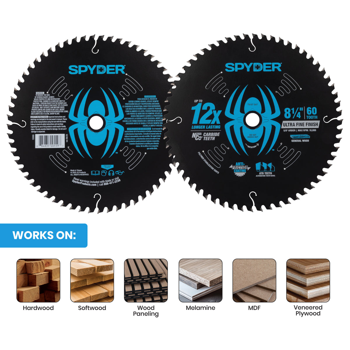 8-1/4" 60-Tooth Ultra Fine Finish Saw Blade for Wood